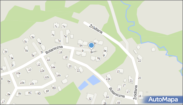 Mikołów, Botaniczna, 9h, mapa Mikołów