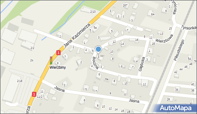 Milówka, Boczna, 1, mapa Milówka