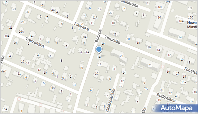 Mińsk Mazowiecki, Boczna, 14, mapa Mińsk Mazowiecki