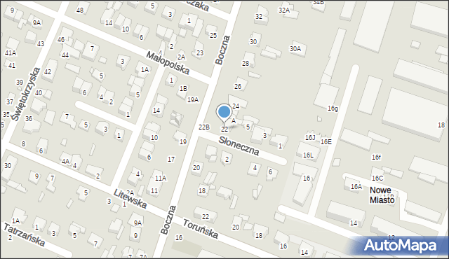 Mińsk Mazowiecki, Boczna, 22, mapa Mińsk Mazowiecki