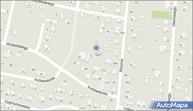Mińsk Mazowiecki, Boczna, 71a, mapa Mińsk Mazowiecki