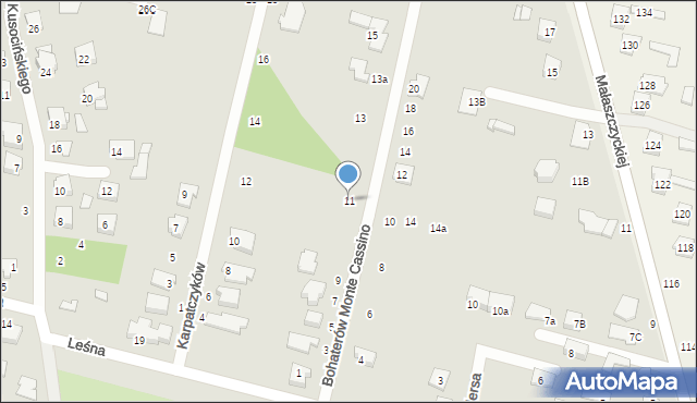 Mińsk Mazowiecki, Bohaterów Monte Cassino, 11, mapa Mińsk Mazowiecki