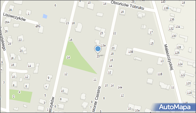 Mińsk Mazowiecki, Bohaterów Monte Cassino, 13, mapa Mińsk Mazowiecki