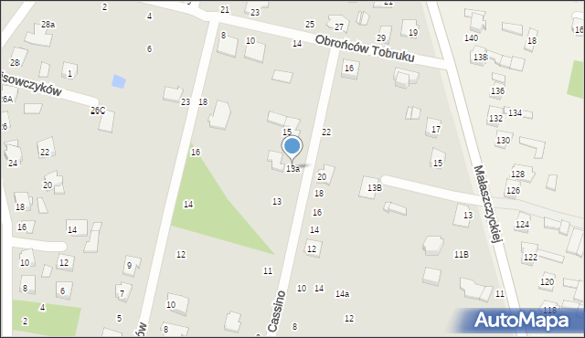 Mińsk Mazowiecki, Bohaterów Monte Cassino, 13a, mapa Mińsk Mazowiecki