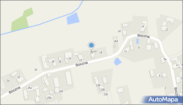 Mizerów, Boczna, 20, mapa Mizerów