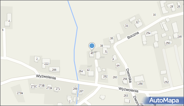 Mizerów, Boczna, 40, mapa Mizerów