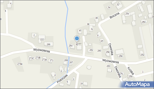 Mizerów, Boczna, 42, mapa Mizerów