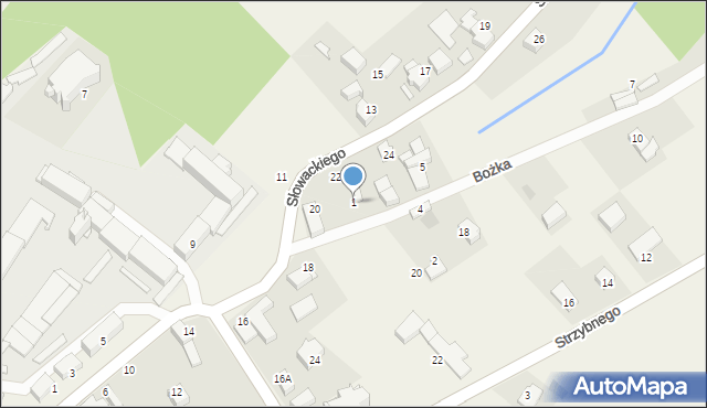 Modzurów, Bożka Arki, 1, mapa Modzurów