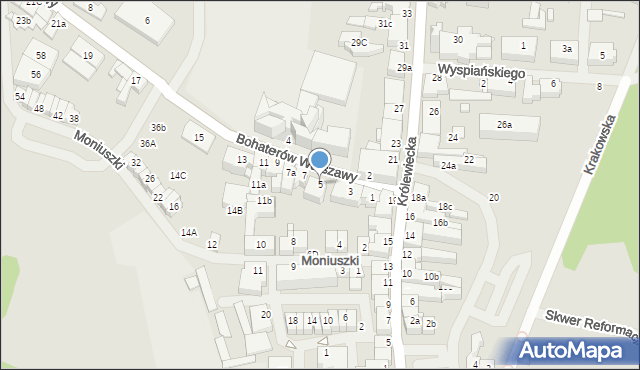 Mrągowo, Bohaterów Warszawy, 5, mapa Mrągowo