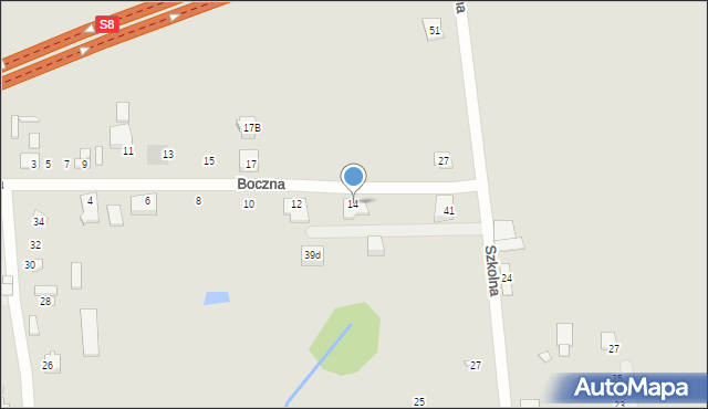 Mszczonów, Boczna, 14, mapa Mszczonów