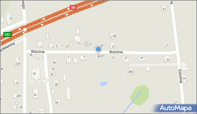 Mszczonów, Boczna, 8, mapa Mszczonów