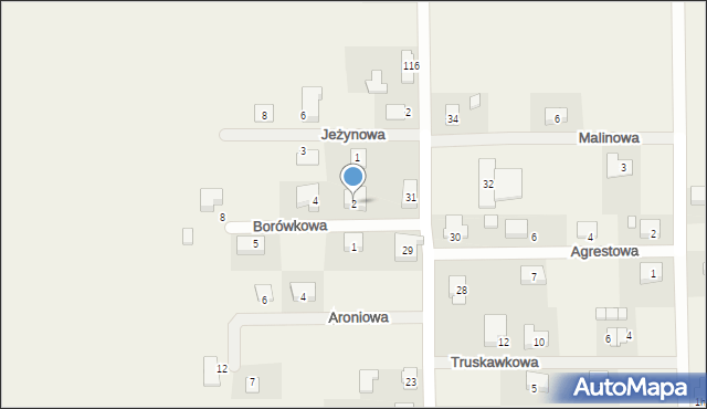 Myjomice, Borówkowa, 2, mapa Myjomice