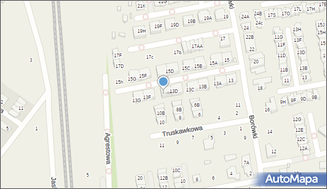 Mysiadło, Borówki, 13E, mapa Mysiadło