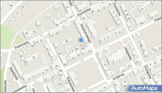 Myślibórz, Bohaterów Warszawy, 14c, mapa Myślibórz