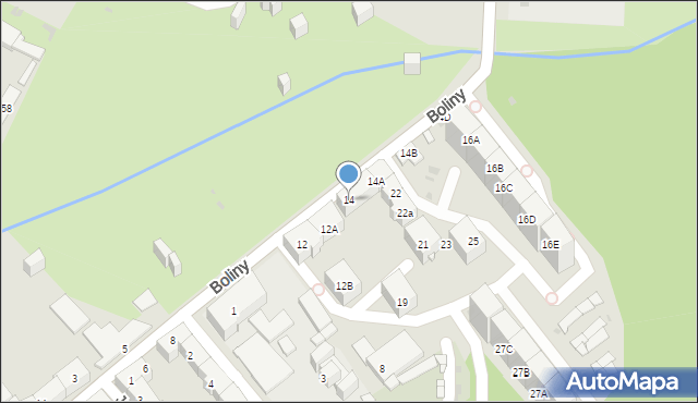 Mysłowice, Boliny, 14, mapa Mysłowice