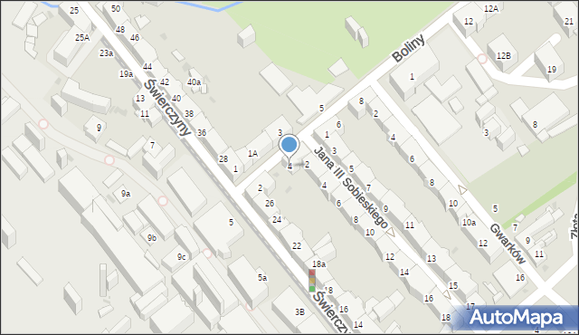Mysłowice, Boliny, 4, mapa Mysłowice