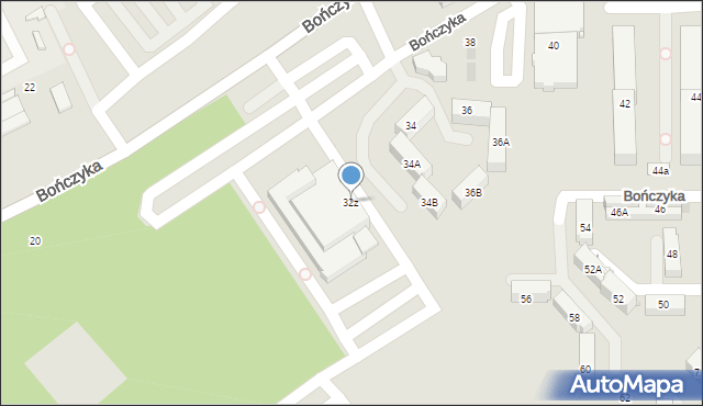 Mysłowice, Bończyka Norberta, ks., 32z, mapa Mysłowice