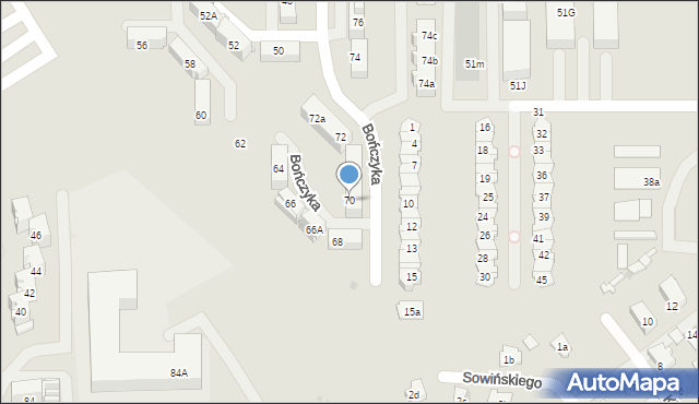 Mysłowice, Bończyka Norberta, ks., 70, mapa Mysłowice