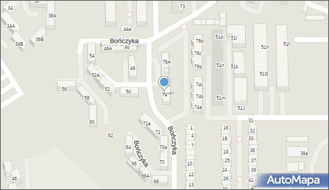Mysłowice, Bończyka Norberta, ks., 74, mapa Mysłowice