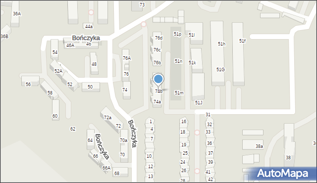 Mysłowice, Bończyka Norberta, ks., 74b, mapa Mysłowice