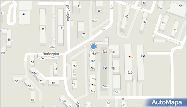 Mysłowice, Bończyka Norberta, ks., 76d, mapa Mysłowice