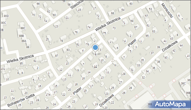 Mysłowice, Bohaterów Getta, 5, mapa Mysłowice