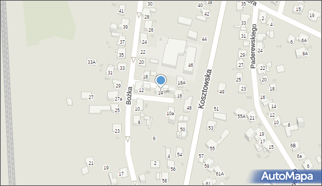 Mysłowice, Bożka Arki, 14, mapa Mysłowice