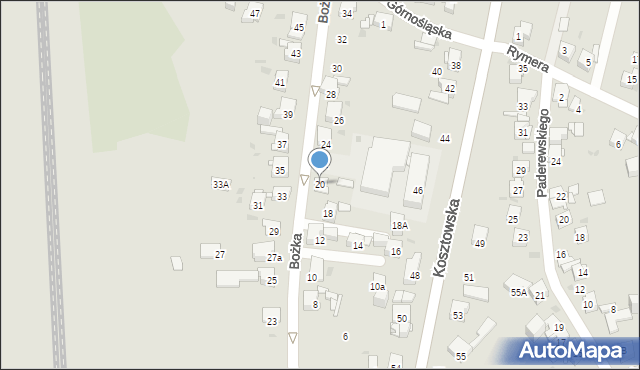 Mysłowice, Bożka Arki, 20, mapa Mysłowice