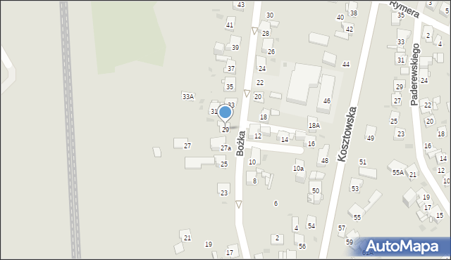 Mysłowice, Bożka Arki, 29, mapa Mysłowice