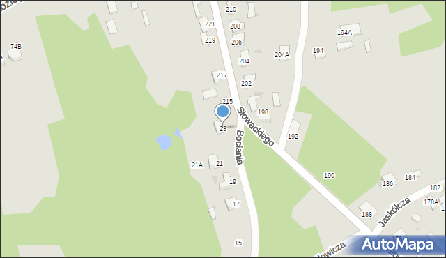 Myszków, Bociania, 23, mapa Myszków
