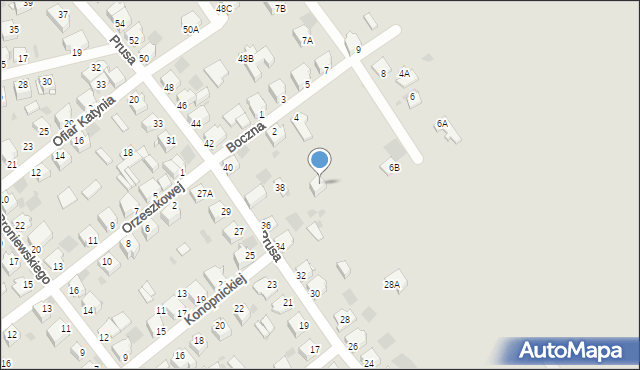 Myszków, Boczna, 2a, mapa Myszków