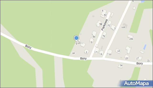 Myszków, Bory, 1b, mapa Myszków
