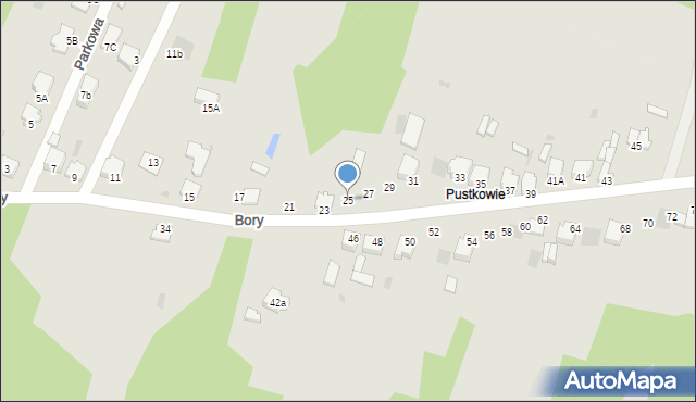 Myszków, Bory, 25, mapa Myszków