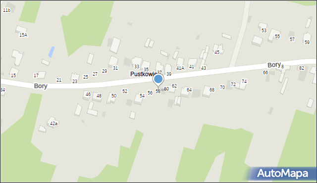 Myszków, Bory, 58, mapa Myszków