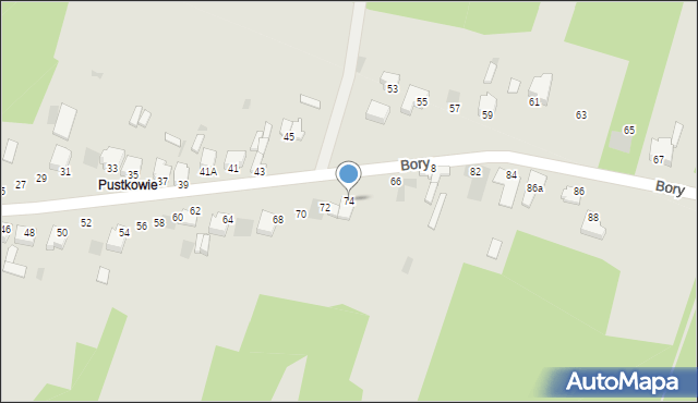 Myszków, Bory, 74, mapa Myszków