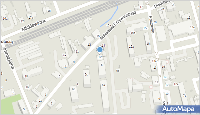 Nakło nad Notecią, Bolesława Krzywoustego, 12, mapa Nakło nad Notecią