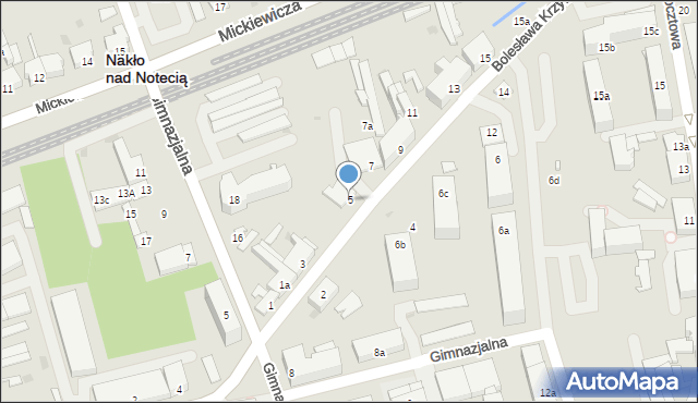 Nakło nad Notecią, Bolesława Krzywoustego, 5, mapa Nakło nad Notecią