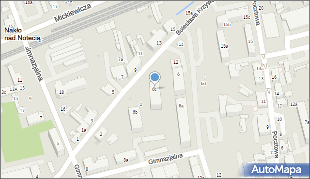 Nakło nad Notecią, Bolesława Krzywoustego, 6c, mapa Nakło nad Notecią