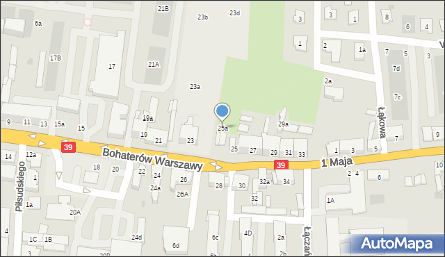 Namysłów, Bohaterów Warszawy, 25a, mapa Namysłów