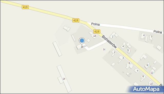 Nasiedle, Bohaterów, 1b, mapa Nasiedle