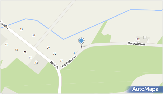 Natalin, Borówkowa, 5, mapa Natalin