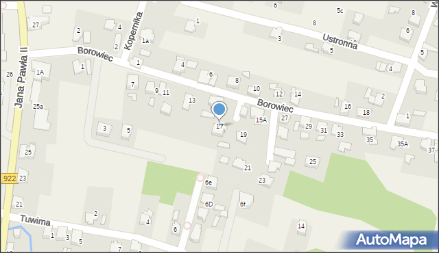 Nędza, Borowiec, 17, mapa Nędza
