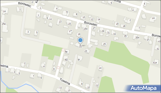 Nędza, Borowiec, 21, mapa Nędza