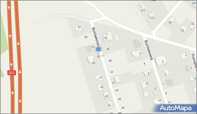 Niekłonice, Borówkowa, 51, mapa Niekłonice