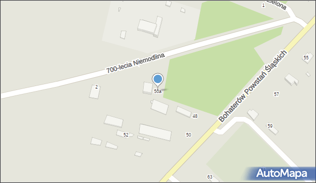 Niemodlin, Bohaterów Powstań Śląskich, 50a, mapa Niemodlin