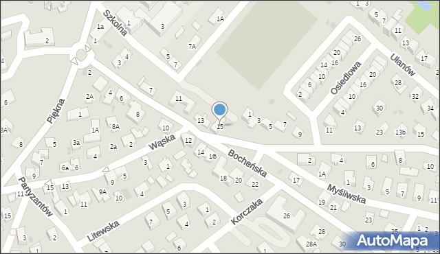 Niepołomice, Bocheńska, 15, mapa Niepołomice