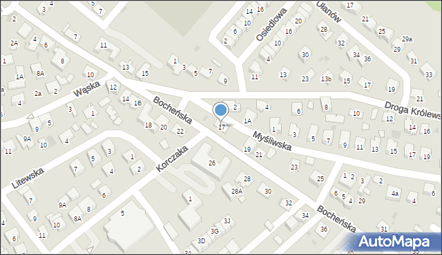 Niepołomice, Bocheńska, 17, mapa Niepołomice