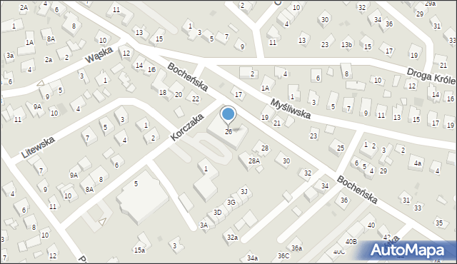 Niepołomice, Bocheńska, 26, mapa Niepołomice