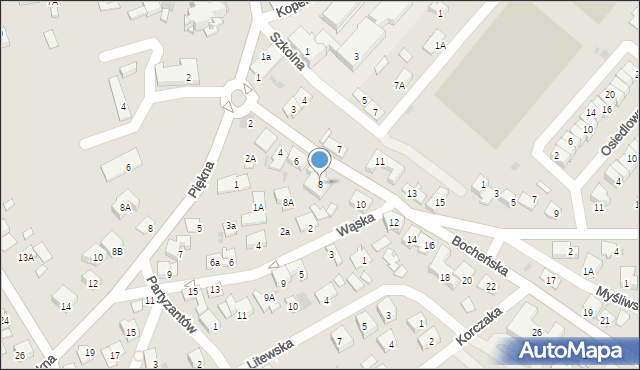 Niepołomice, Bocheńska, 8, mapa Niepołomice