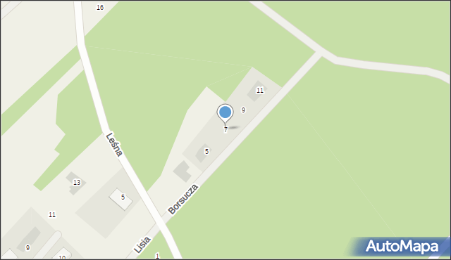 Niewodnica Kościelna, Borsucza, 7, mapa Niewodnica Kościelna